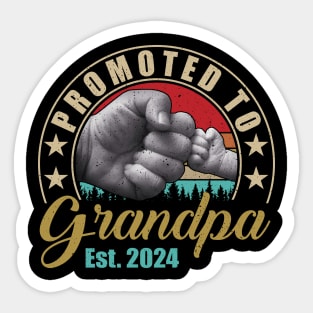 Promoted To Grandpa Est 2024 Fathers Day New Grandpa Sticker